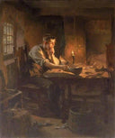 The Invention of the Lifeboat by Ralph Hedley — male oil painting wall art, Realism