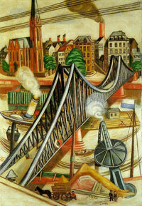 The Iron Bridge (View of Frankfurt) by Max Beckmann — hand-painted abstract oil painting reproduction on canvas