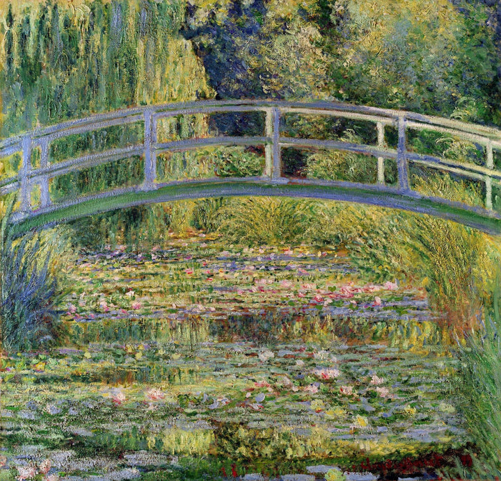 The Japanese Bridge (The Water-Lily Pond) by Claude Monet — hand-painted botanical oil painting reproduction on canvas
