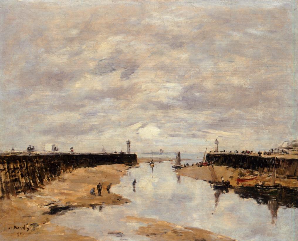 The Jetties, Low Tide, Trouville - Eugene Boudin