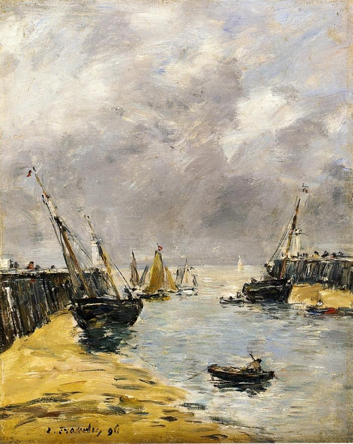 The Jetties, Low Tide, Trouville - Eugene Boudin