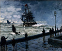 The Jetty at Le Havre, Bad Weather by Claude Monet — hand-painted landscape oil painting reproduction on canvas