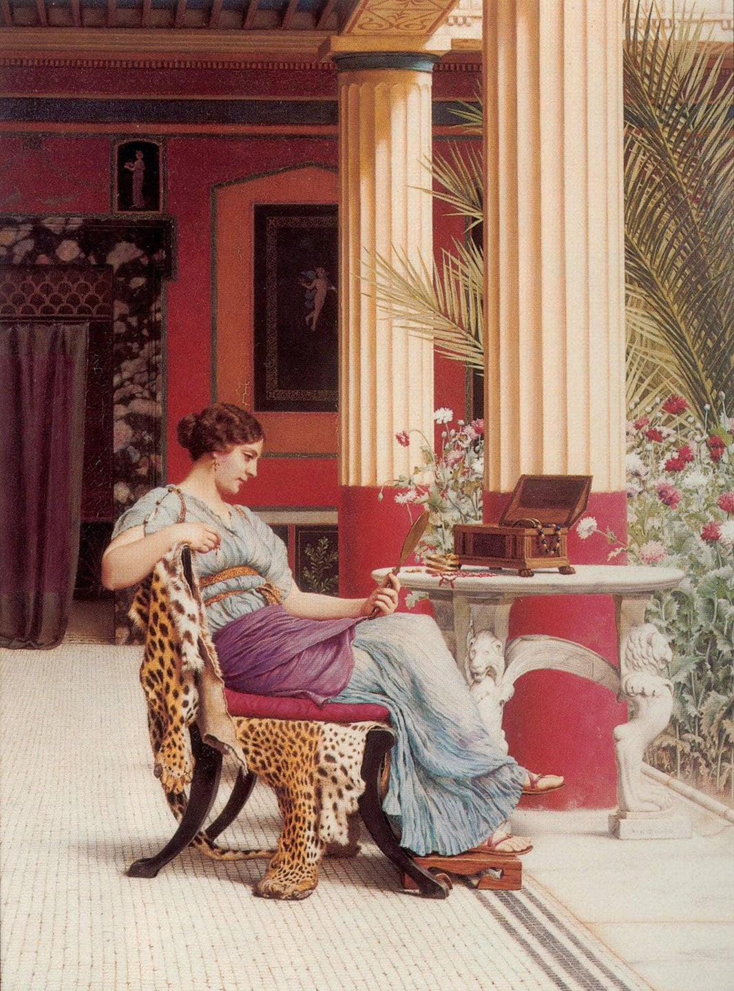 The Jewel Casket by John William Godward — hand-painted cultural oil painting reproduction on canvas