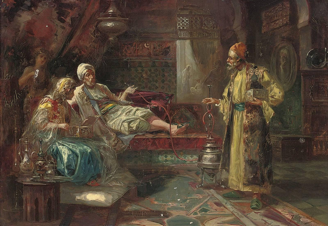 The jewellery seller by Joaquín Agrasot — hand-painted cultural oil painting reproduction on canvas