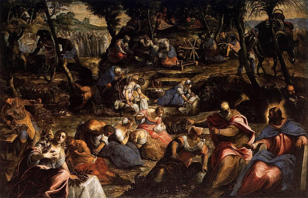 The Jews in the Desert by Tintoretto — hand-painted abstract oil painting reproduction on canvas
