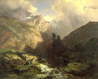 The Jungfrau, Switzerland by Alexandre Calame — hand-painted landscape oil painting reproduction on canvas