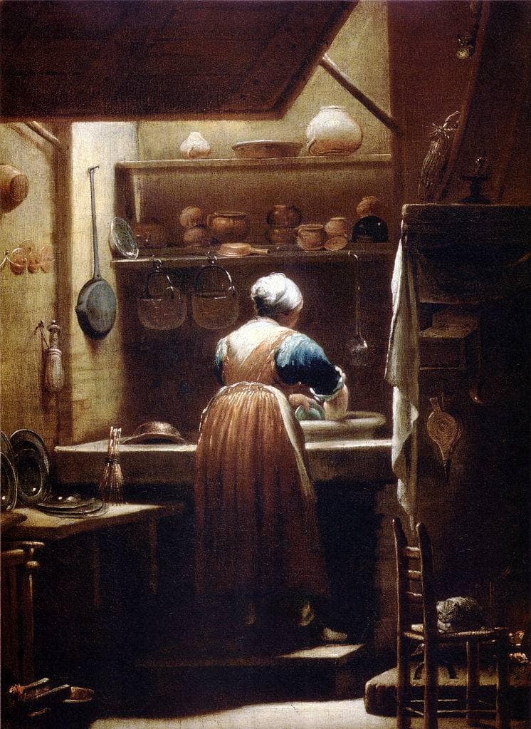 The Kitchenmaid by Giuseppe Maria Crespi — hand-painted still oil painting reproduction on canvas