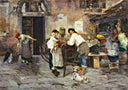 The knife grinder by Alessandro Milesi — hand-painted genre oil painting reproduction on canvas