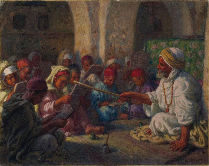 The Koranic school by Nasreddine Dinet — hand-painted portrait oil painting reproduction on canvas