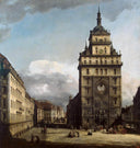 The Kreuzkirche in Dresden by Bernardo Bellotto — hand-painted architectural oil painting reproduction on canvas