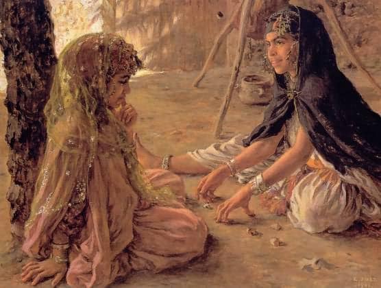 The Krouta Game by Nasreddine Dinet — hand-painted cultural oil painting reproduction on canvas