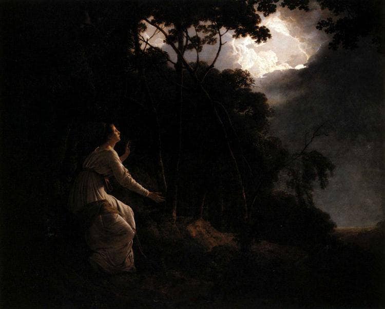 The Lady in Milton's Comus by Joseph Wright — hand-painted botanical oil painting reproduction on canvas