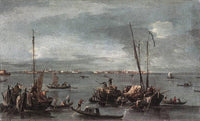The Lagoon Looking toward Murano from the Fondamenta Nuove by Francesco Guardi — hand-painted landscape oil painting reproduction on canvas