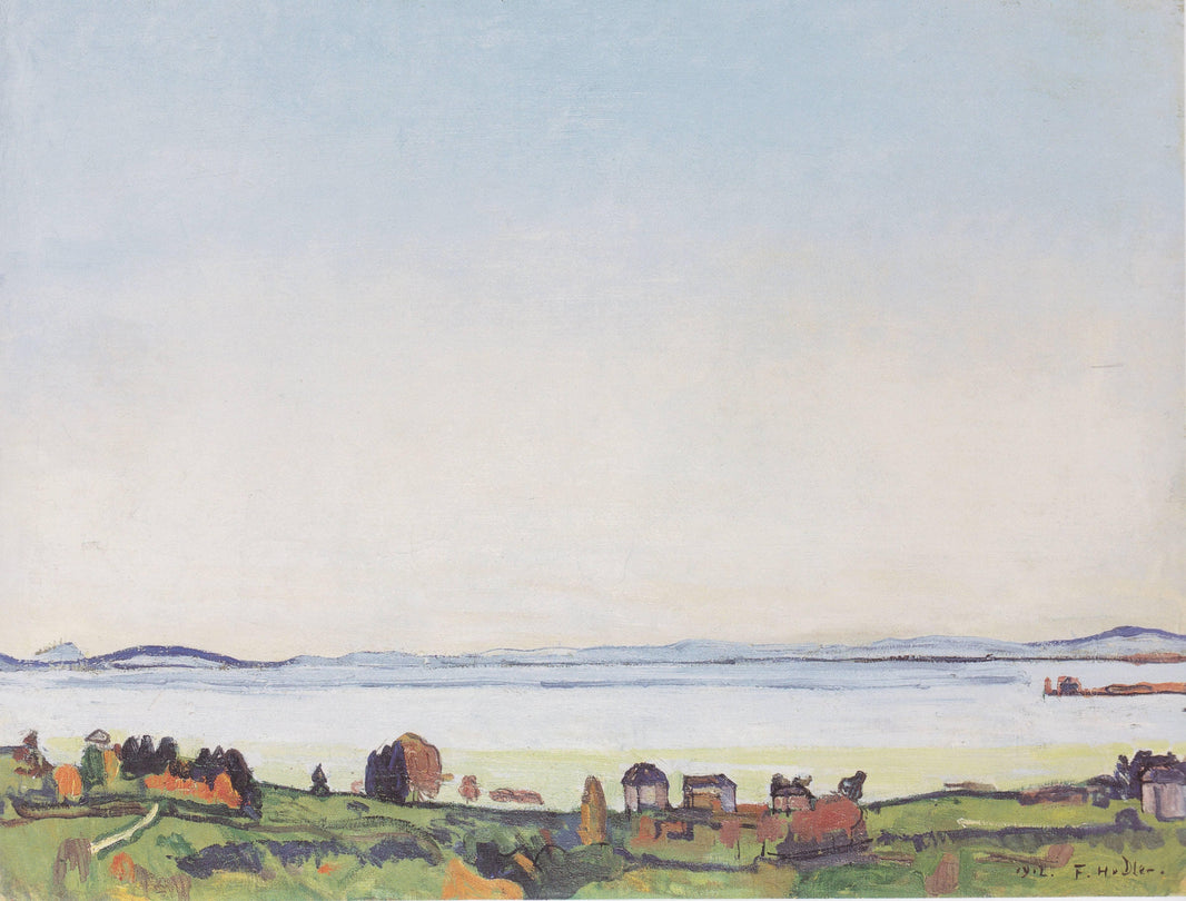 The Lake Geneva from Lausanne by Ferdinand Hodler — hand-painted landscape oil painting reproduction on canvas