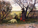 The landlady by Silvestro Lega — rural oil painting wall art, Realism
