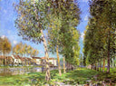 The Lane of Poplars at Moret Sur Loing by Alfred Sisley — hand-painted botanical oil painting reproduction on canvas