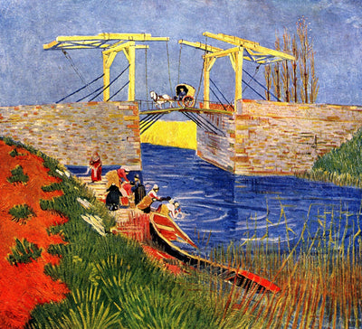 The Langlois Bridge at Arles with Women Washing in modern living room
