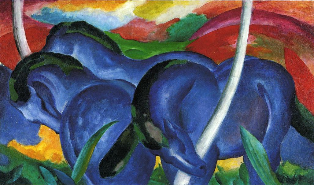 The Large Blue Horses - Franz Marc