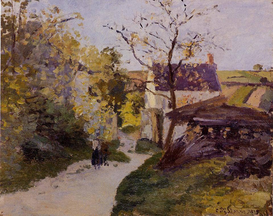 The Large Walnut Tree at Hermitage by Camille Pissarro — hand-painted botanical oil painting reproduction on canvas