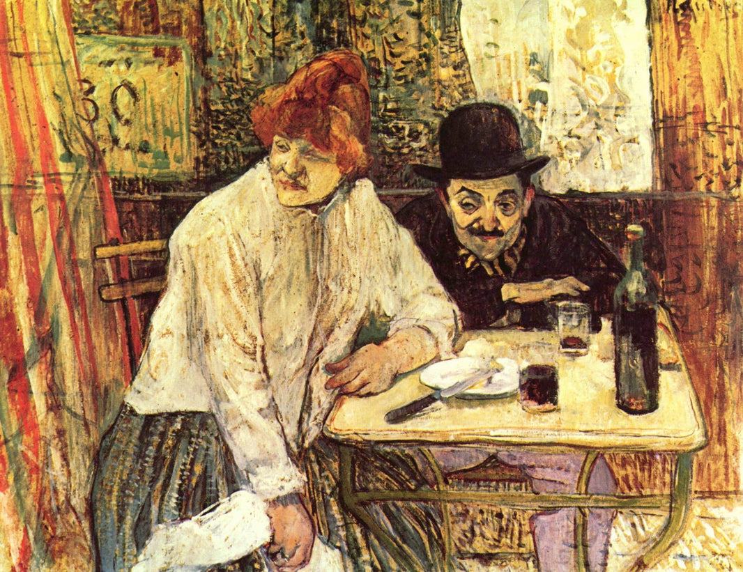 The Last Crumbs (In The Restaurant La Mie) by Henri de Toulouse-Lautrec — hand-painted portrait oil painting reproduction on canvas