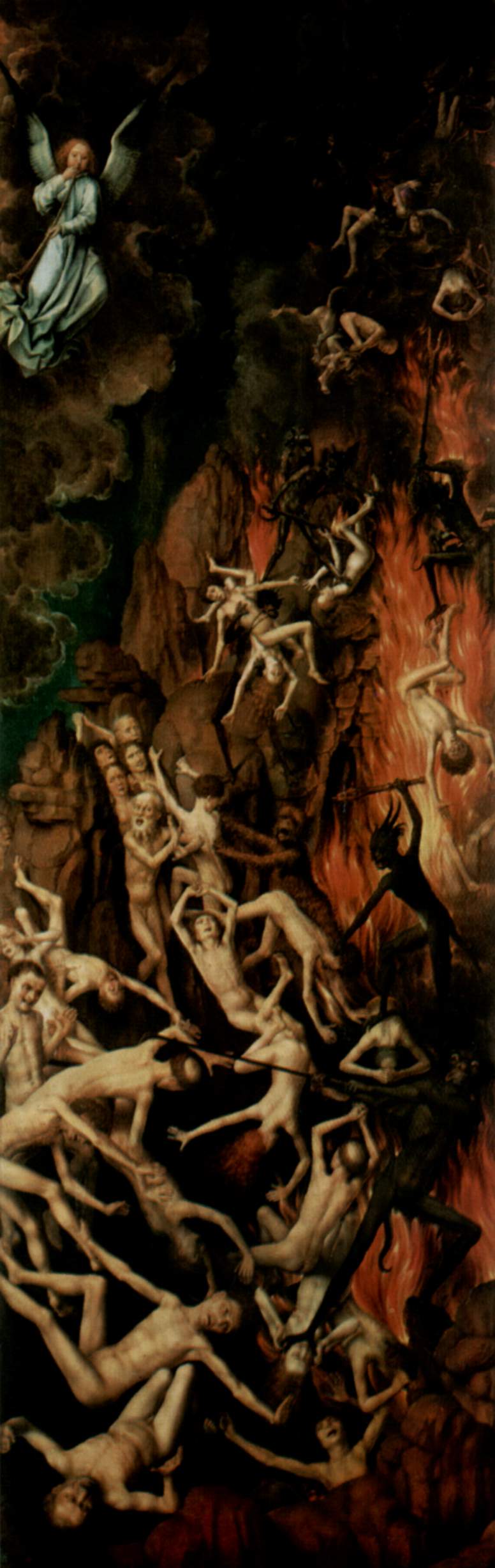 The Last Judgment, triptych, right wing Casting the Damned into Hell by Hans Memling, hand-painted abstract oil painting reproduction on canvas
