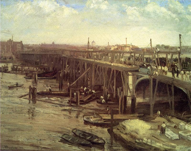 The Last of Old Westminster by James McNeill Whistler — hand-painted landscape oil painting reproduction on canvas