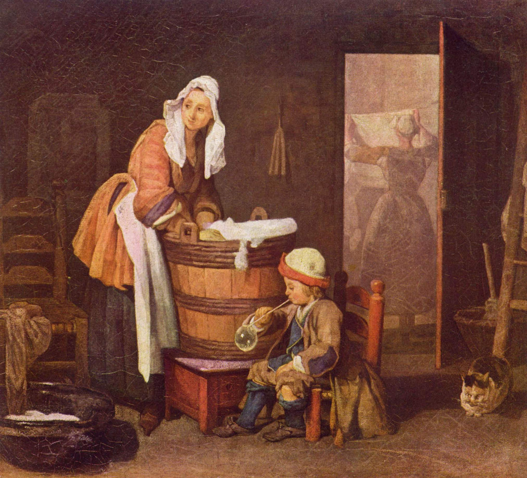 The Laundress by Jean-Baptiste-Simeon Chardin — hand-painted portrait oil painting reproduction on canvas