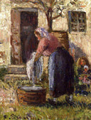 The Laundry Woman by Camille Pissarro — life oil painting wall art, Impressionism