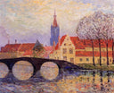 The Leguenay Bridge by Maxime Maufra — hand-painted architectural oil painting reproduction on canvas