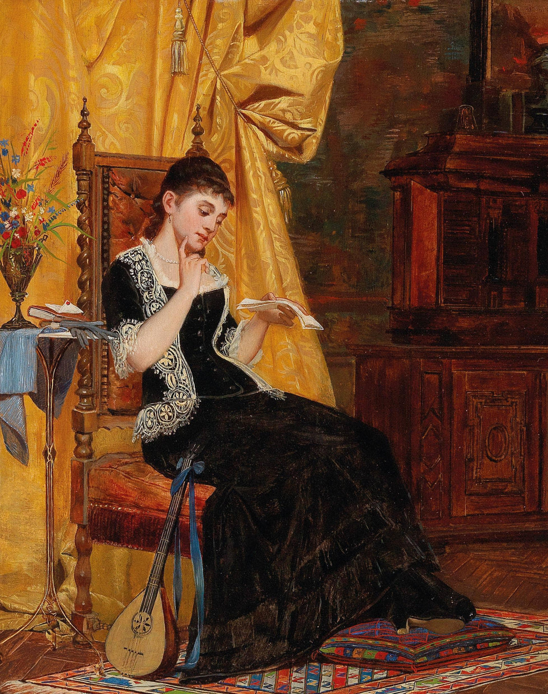 The letter by Carl Zewy — hand-painted portrait oil painting reproduction on canvas