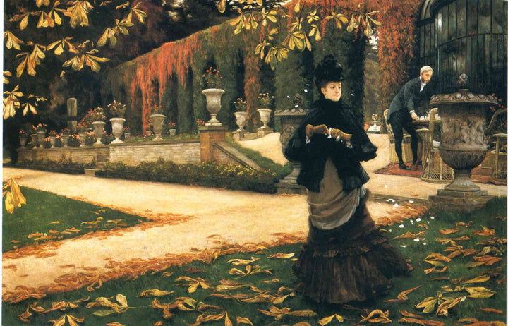 The Letter by James Tissot — hand-painted botanical oil painting reproduction on canvas