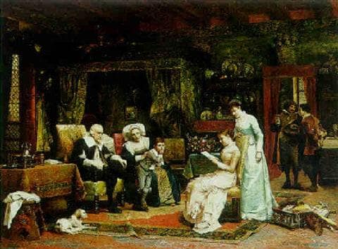 The letter by Vaclav Brozik — hand-painted portrait oil painting reproduction on canvas