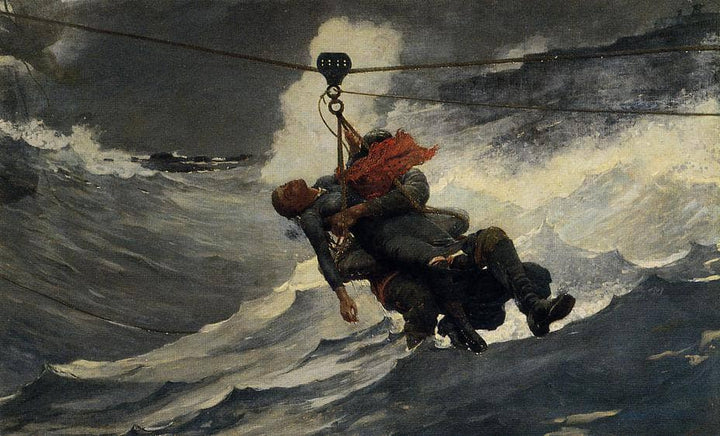 The Life Line by Winslow Homer — hand-painted landscape oil painting reproduction on canvas