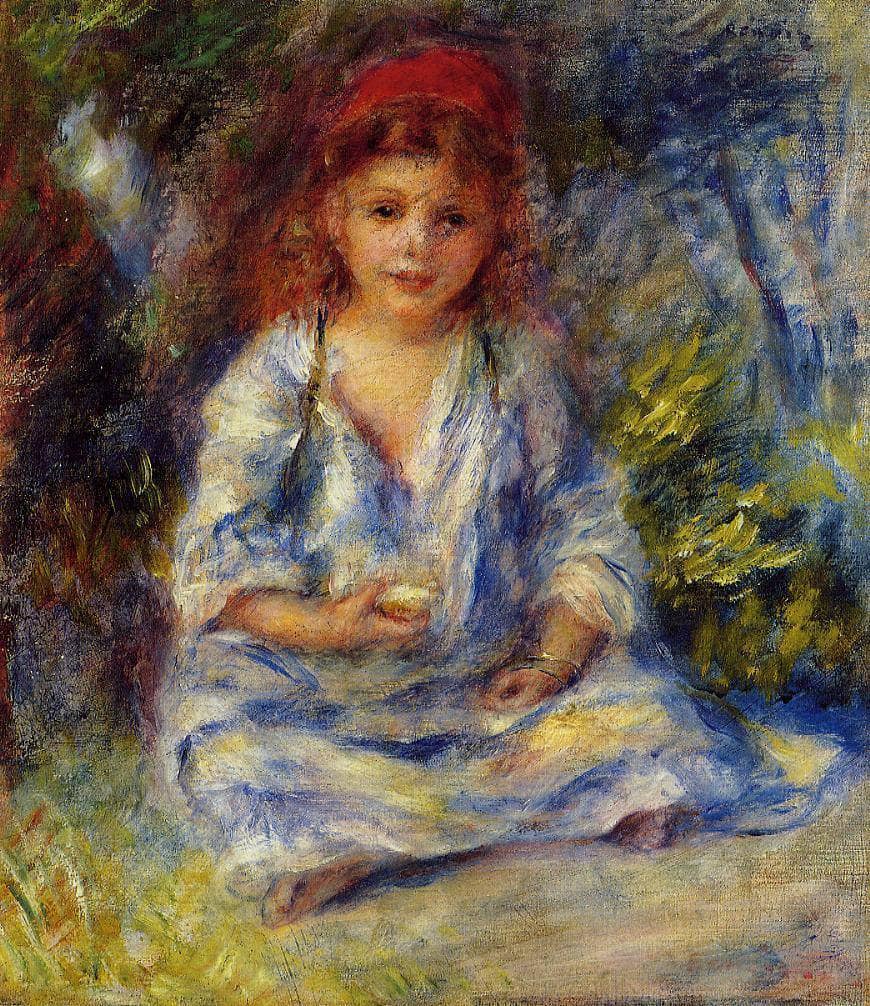 The Little Algerian Girl by Pierre-Auguste Renoir — hand-painted portrait oil painting reproduction on canvas