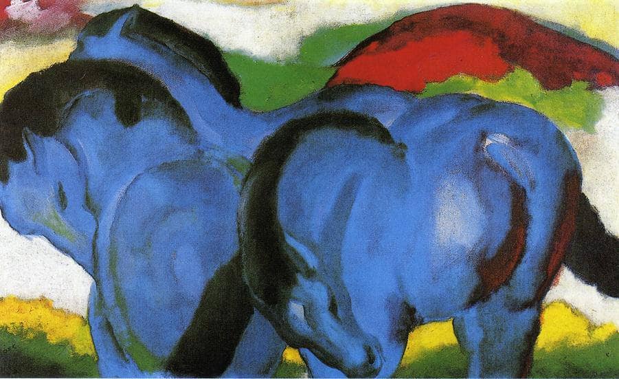 The Little Blue Horses by Franz Marc — hand-painted abstract oil painting reproduction on canvas