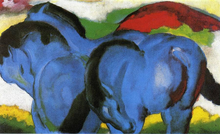 The Little Blue Horses by Franz Marc — hand-painted abstract oil painting reproduction on canvas