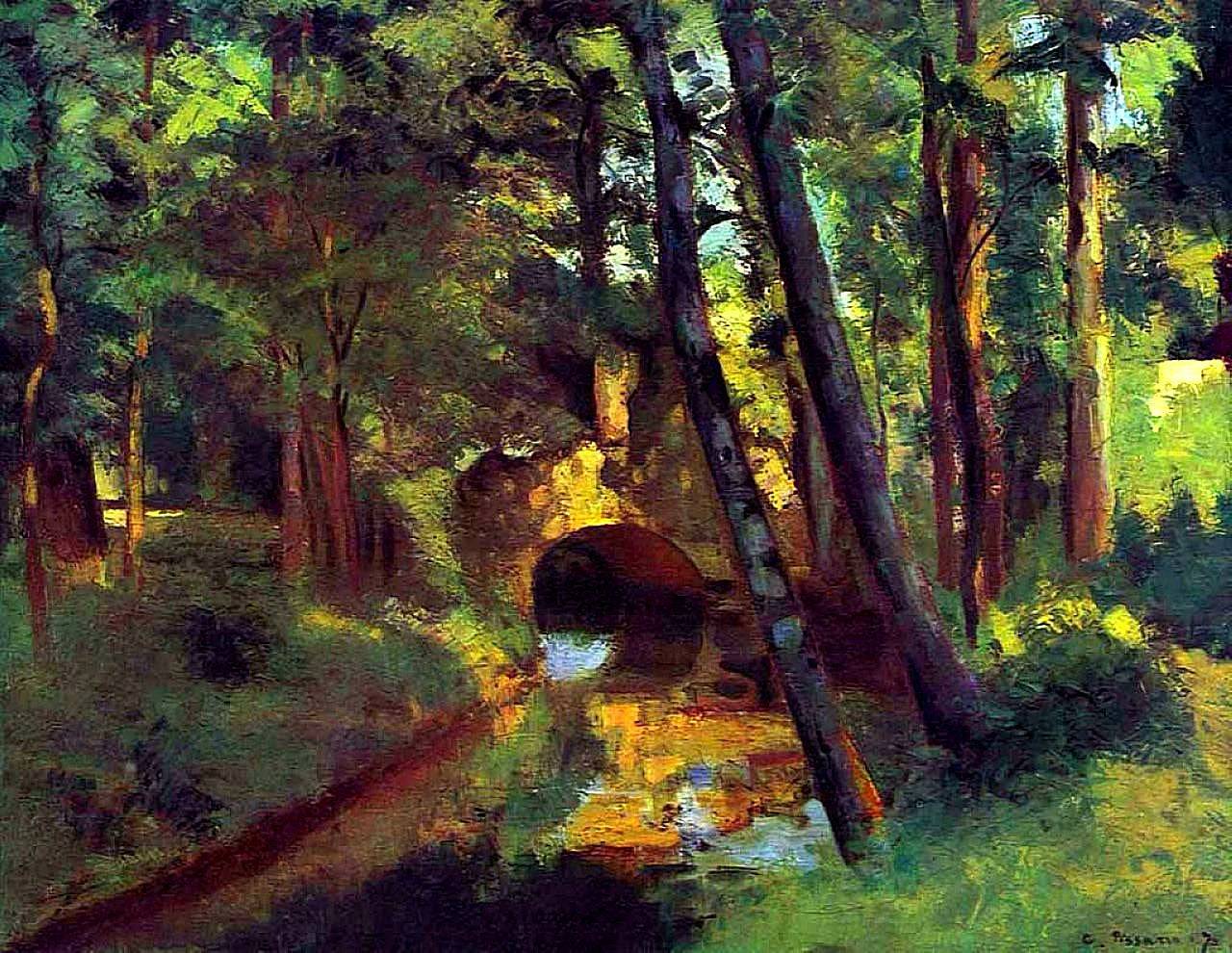 The Little Bridge, Pontoise - Camille Pissarro