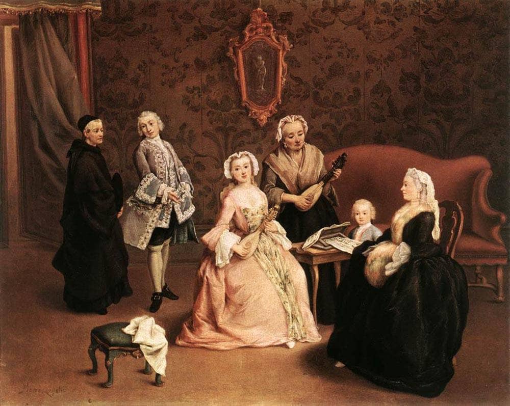 The Little Concert by Pietro Longhi — hand-painted portrait oil painting reproduction on canvas