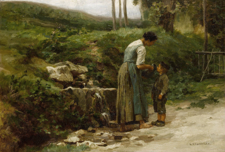 The little fountain (July 1876) - Léon Augustin Lhermitte