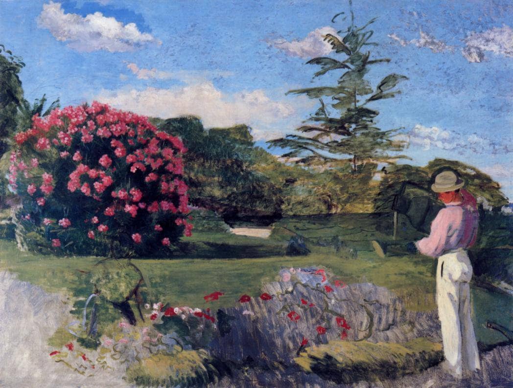 The Little Gardener by Frederic Bazille — hand-painted botanical oil painting reproduction on canvas