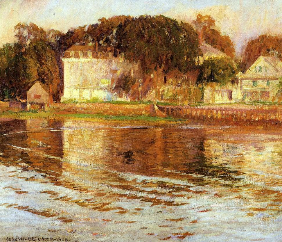 The Little Hotel by Joseph DeCamp — hand-painted landscape oil painting reproduction on canvas