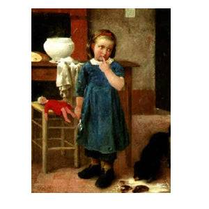 The little mishap by Charles Victor Thirion — hand-painted portrait oil painting reproduction on canvas