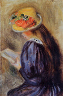 The Little Reader (Little Girl in Blue) by Pierre-Auguste Renoir — female oil painting wall art, Impressionism