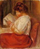 The Little Reader by Pierre-Auguste Renoir — hand-painted portrait oil painting reproduction on canvas