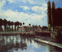 The Lock at Pontoise by Camille Pissarro — seascapes oil painting wall art, Impressionism