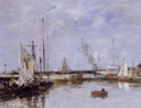 The Lock at Trouville by Eugene Boudin — hand-painted landscape oil painting reproduction on canvas