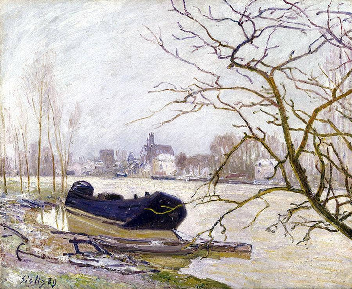 The Loing at High Water by Alfred Sisley — hand-painted botanical oil painting reproduction on canvas