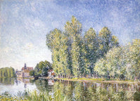 The Loing at Moret by Alfred Sisley — hand-painted architectural oil painting reproduction on canvas