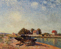 The Loing at Saint Mammes by Alfred Sisley — hand-painted landscape oil painting reproduction on canvas
