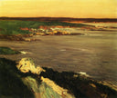 The Lookout Green and Orange Cliffs, Gloucester by John French Sloan — seascapes oil painting wall art, Realism